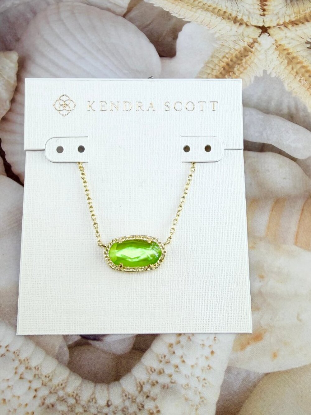 Kendra Scott Elisa peridot gold necklace August.
